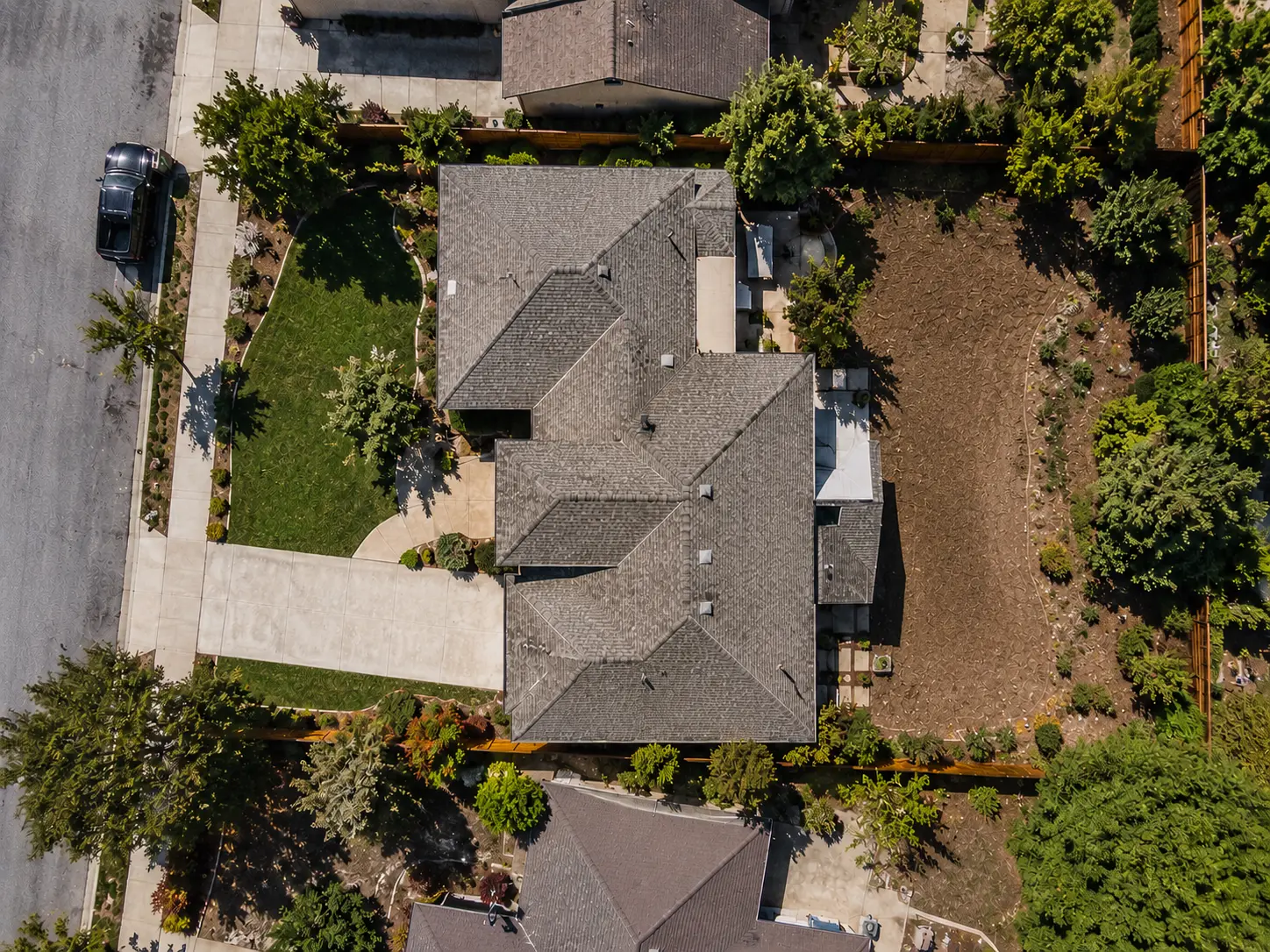 Aerial view of the property in 2014