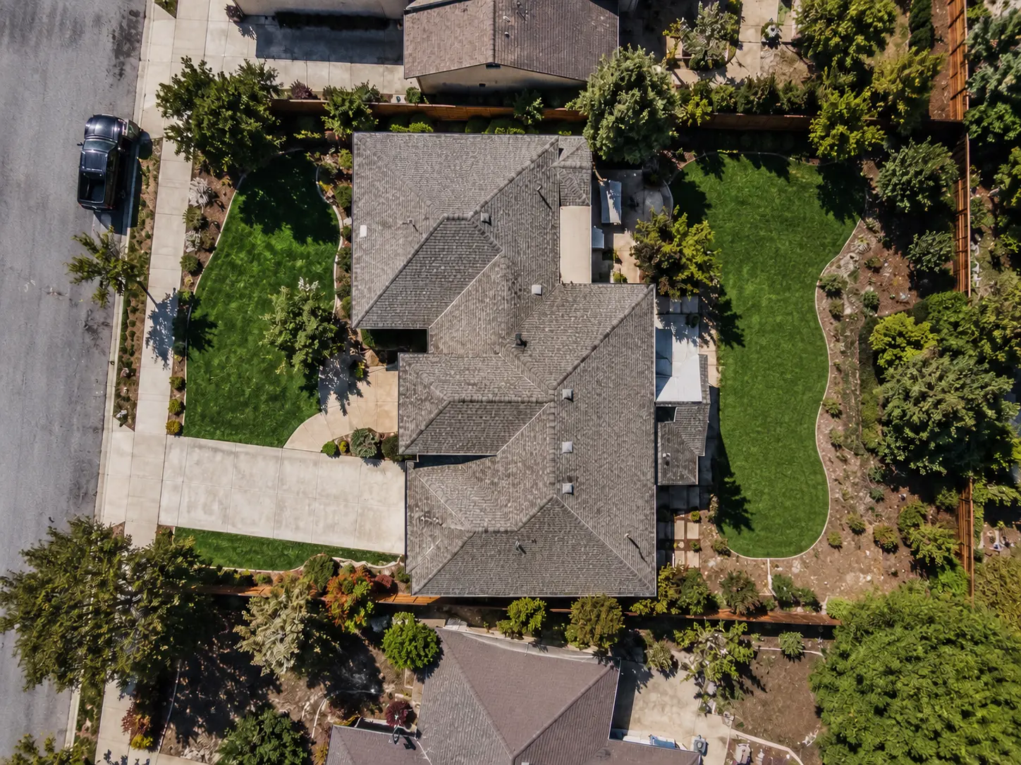 Aerial view of the property in 2019