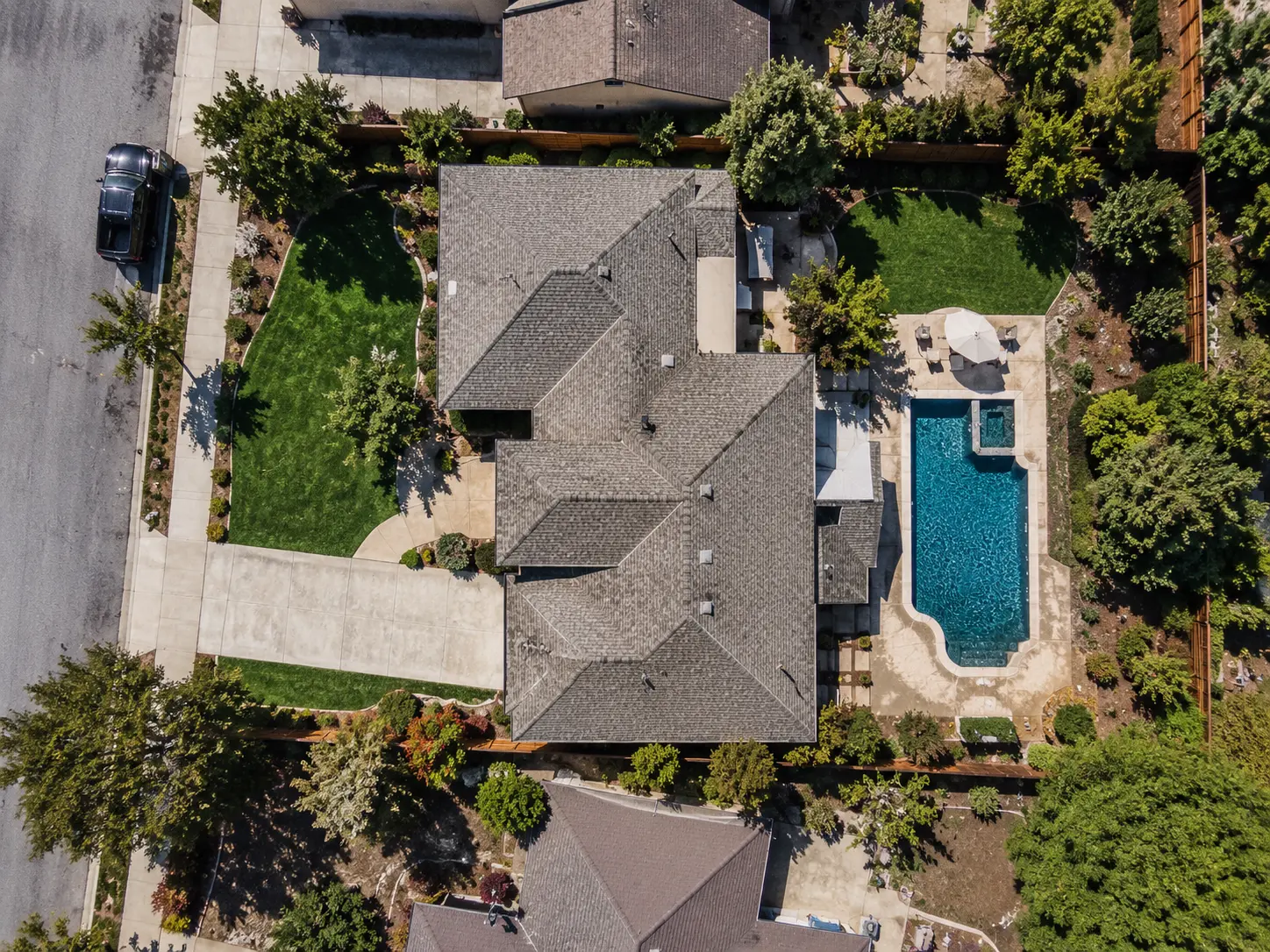 Aerial view of the current property conditions in 2024