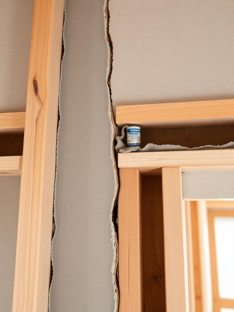 Photo of a wall crack marked up with an annotation